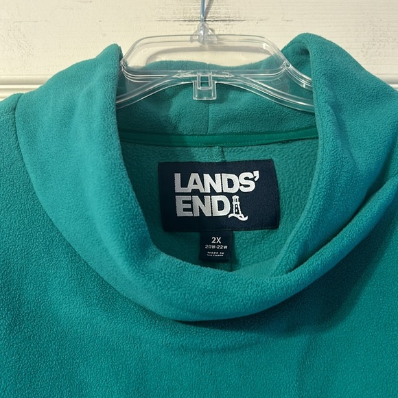 Land’s End Green Fleece Pullover Tunic 2X - Picture 3 of 4